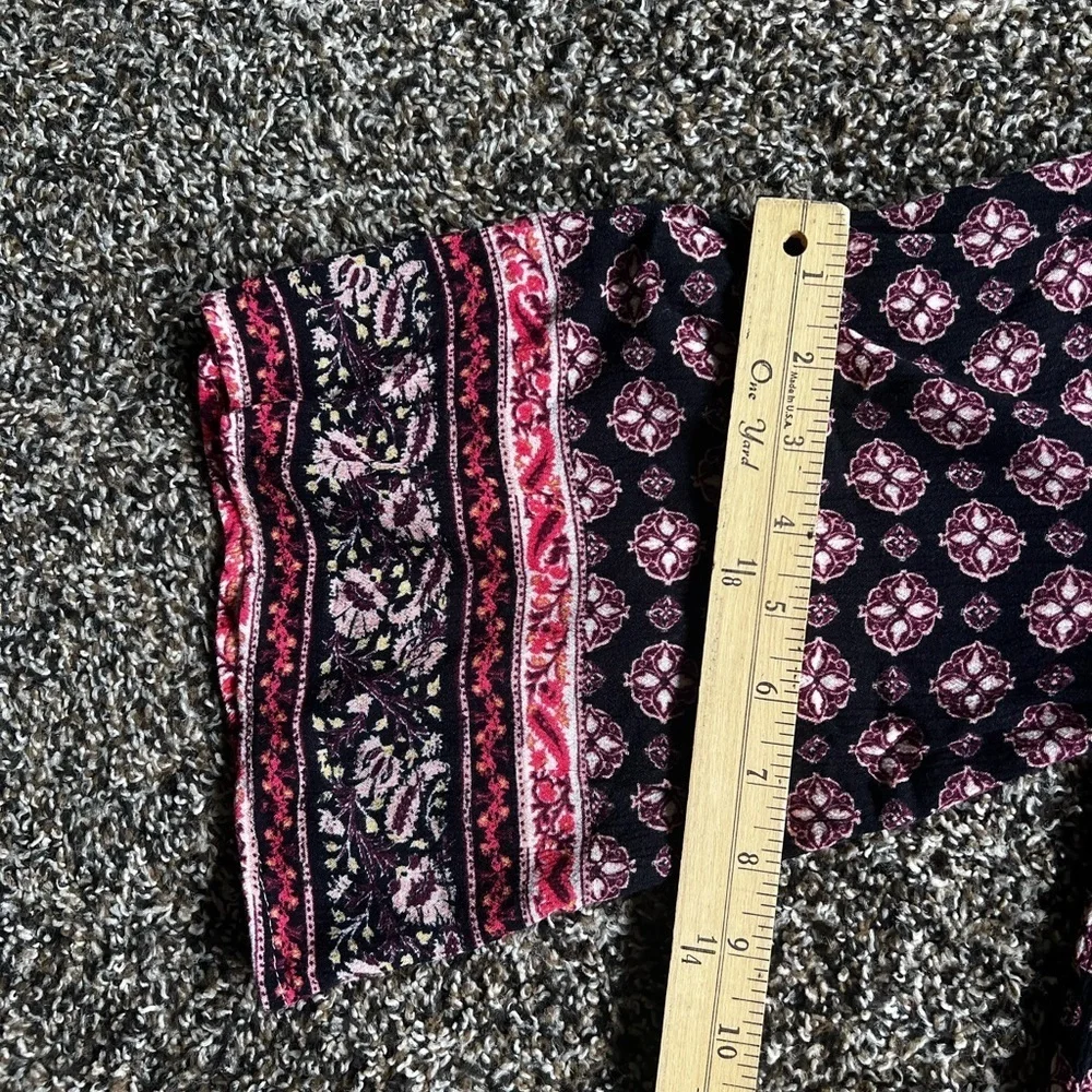 Xhilaration Black Blouse with Pink Patterns - Picture 7 of 7
